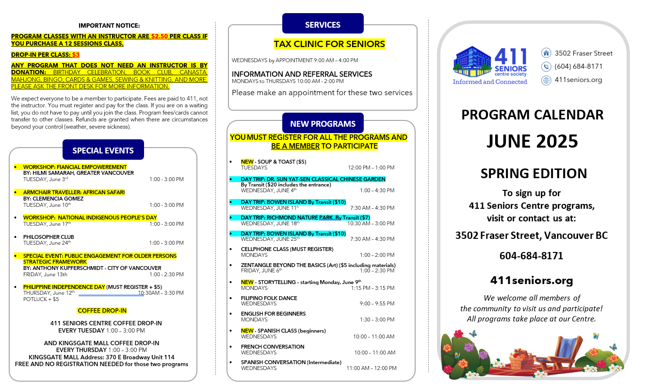 June Calendar Page 1