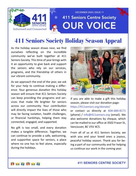 Cover Newsletter OUR VOICE Dec 2024